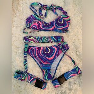 3 Piece Bikini with Garter Belt